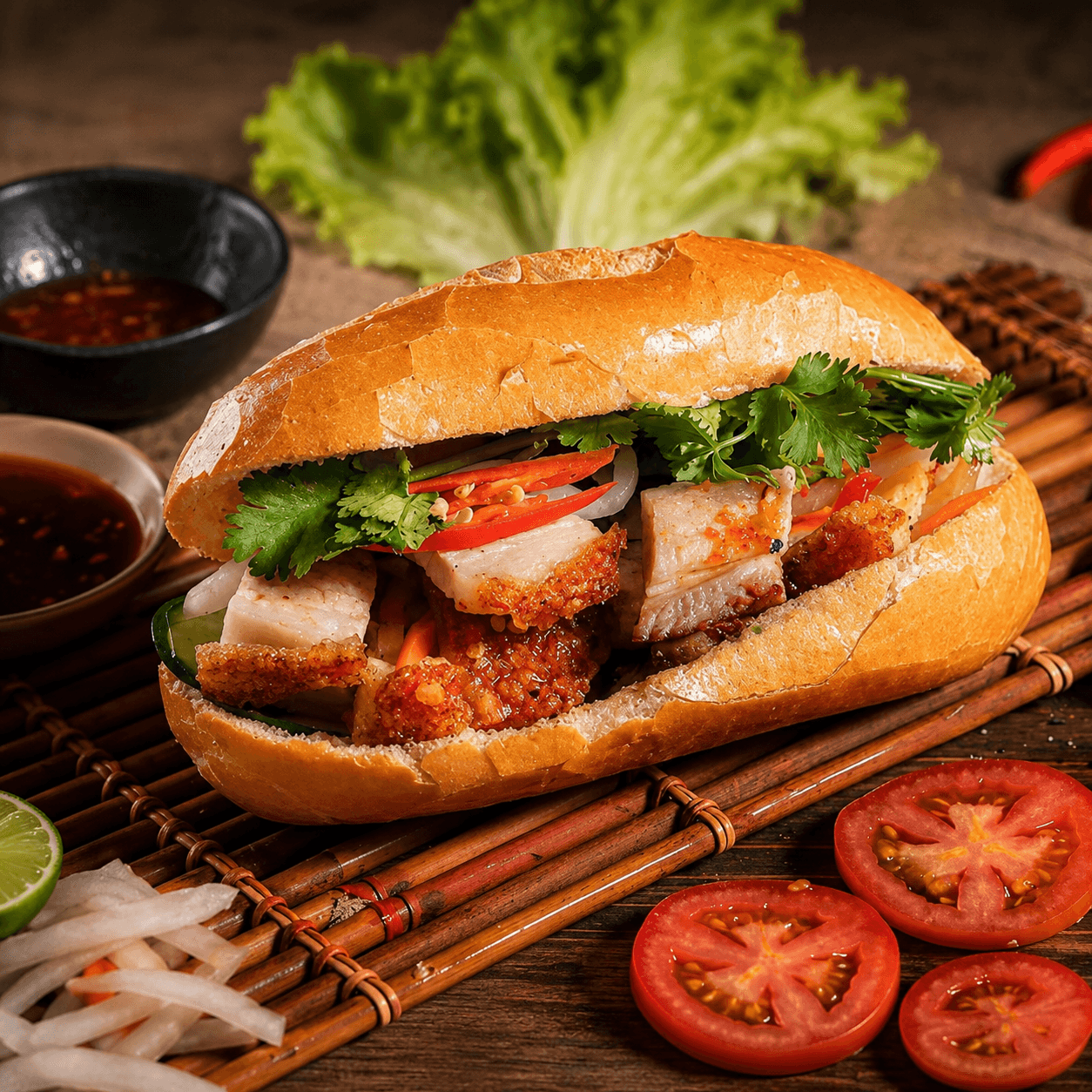 Banh Mi paahdettua rapea possua